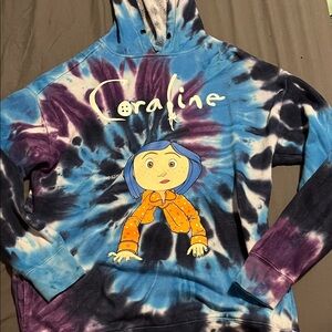 Coraline Tie-Dye Pullover Hoodie - Blue & Purple